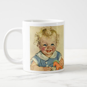 Caneca De Café Grande Lindo Bebê Loiro Escandinavo Antigo com Cachos