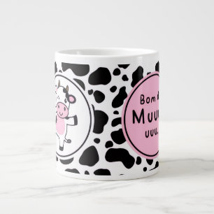 Caneca De Café Grande Lindo Design de Vaca Kawaii “Bom Dia Muuuuu”
