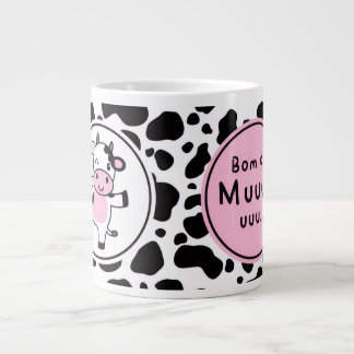 Caneca De Café Grande Lindo Design de Vaca Kawaii “Bom Dia Muuuuu”