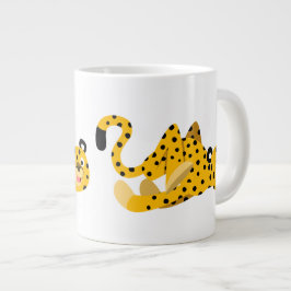 Caneca De Café Grande Lindo Guepardo de Desenho Animado