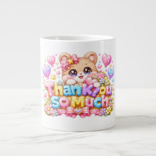 Caneca De Café Grande Lindo Kawaii Muito Obrigado Urso Pastel Pi