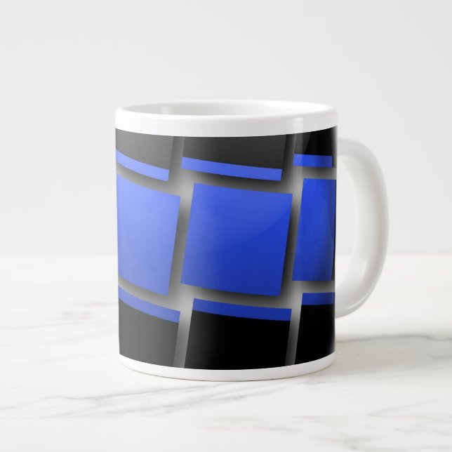 Caneca De Café Grande Linha Azul Fina (Frente Esquerda)