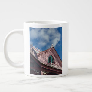 Caneca De Café Grande Linha de telhado rosa azul-céu - Vineyard de Marth