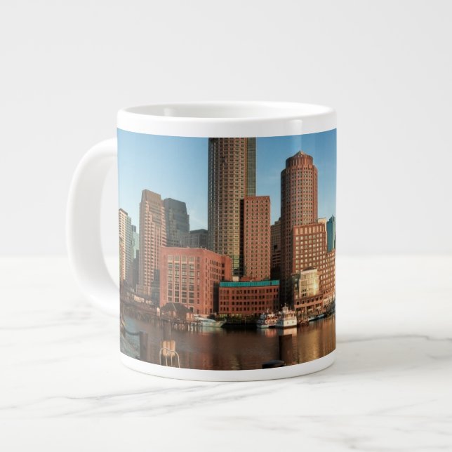 Caneca De Café Grande Linha do horizonte de Boston (Frente Esquerda)
