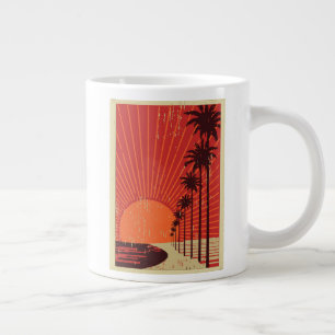 Caneca De Café Grande Linha Palm Tree