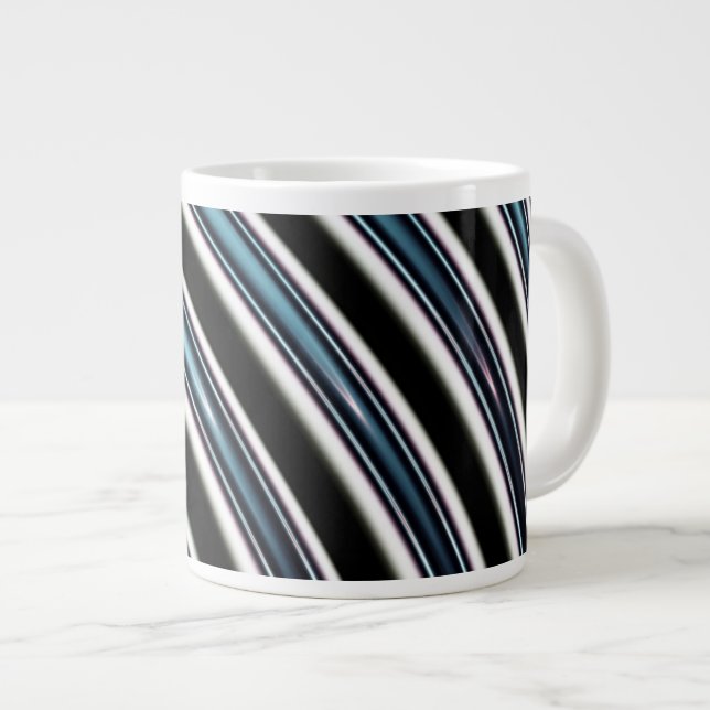 Caneca De Café Grande Linhas Curvas Fecham Um Fractal (Frente Esquerda)