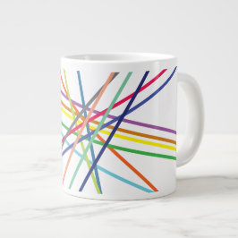 Caneca De Café Grande Linhas de Cruzamento de Crise Multicoloridas