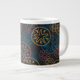 Caneca De Café Grande Linhas de Dólar Vermelho Amarelo Azul