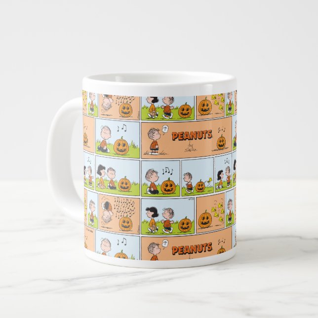 Caneca De Café Grande Linus & Lucy | Cantando Jack-O-Lanterna (Frente Esquerda)