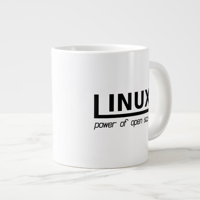 Caneca De Café Grande Linux (Frente Esquerda)