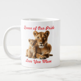 Caneca De Café Grande Lioness Mãe e Cub Personalizados Jumbo Mug