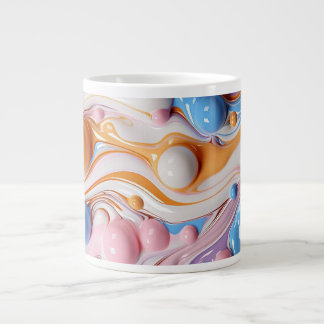 Caneca De Café Grande Líquido Colorido com Bolhas