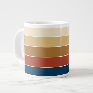 Caneca De Café Grande Liso Sólido Listrado Cores Quentes de Outono