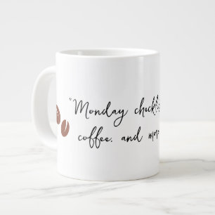 Caneca De Café Grande "Lista de verificação de segunda-feira"