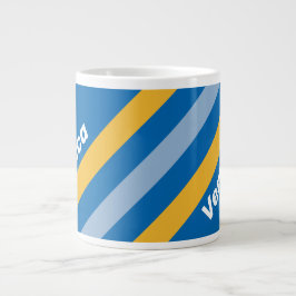 Caneca De Café Grande Listras à Beira-Mar com Nome