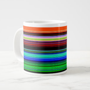 Caneca De Café Grande Listras coloridas finas - 1
