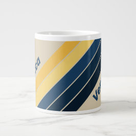 Caneca De Café Grande Listras de Areia de Praia Vintage com Nome