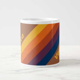 Caneca De Café Grande Listras de Argila Cozidas pelo Sol com Nome