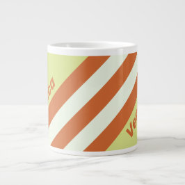 Caneca De Café Grande Listras de Cacto do Deserto Retro com Nome