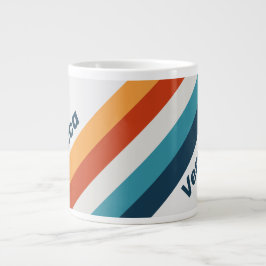 Caneca De Café Grande Listras de Cardo Vintage com Nome