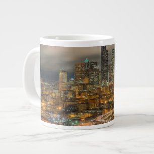 Caneca De Café Grande Listras de carros à noite