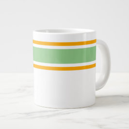 Caneca De Café Grande Listras de corrida amarelo verde claro no topo em 