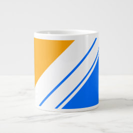 Caneca De Café Grande Listras de corrida divertidas azul brilhante amare