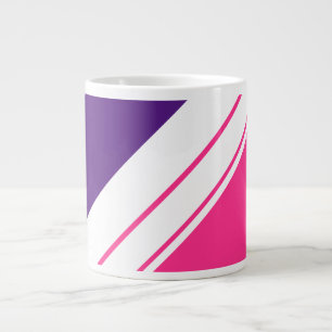 Caneca De Café Grande Listras de corrida esportivas em negrito roxo rosa
