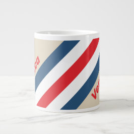 Caneca De Café Grande Listras de Esquadrão Vintage com Nome