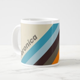 Caneca De Café Grande Listras de Ferrugem de Dedaleira com Nome