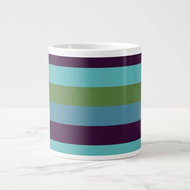 Caneca De Café Grande Listras de harmonia costeira (Frente)
