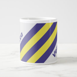 Caneca De Café Grande Listras de Limão Elétrico Retrô com Nome de Uva
