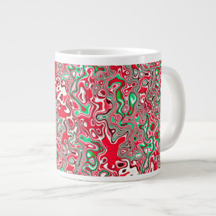 Caneca De Café Grande Listras de Natal Maximalistas Funky Trippy Ondulad