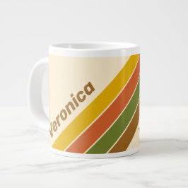 Caneca De Café Grande Listras de Trevo ao Nascer do Sol com Nome