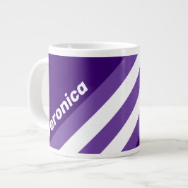 Caneca De Café Grande Listras de Videira Retrô com Nome