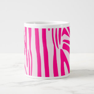 Caneca De Café Grande Listras de zebra rosa