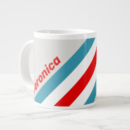 Caneca De Café Grande Listras do Thunderbird com Nome