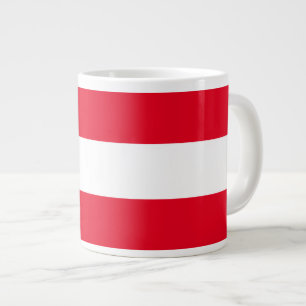 Caneca De Café Grande Listras Náuticas Largas, Vermelhas Claras Clássica
