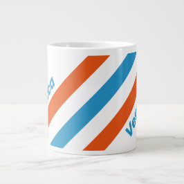 Caneca De Café Grande Listras Nostálgicas de Verão com Nome