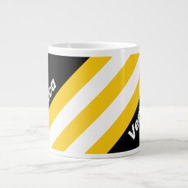 Caneca De Café Grande Listras Nostálgicas do Bumblebee com Nome
