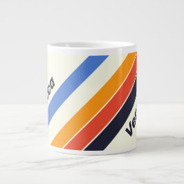 Caneca De Café Grande Listras retrô cinco com Nome