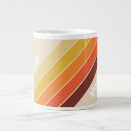 Caneca De Café Grande Listras Retrô com Nome