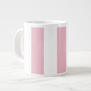 Caneca De Café Grande Listras Rosa, Listras Brancas, Padrões Laminados