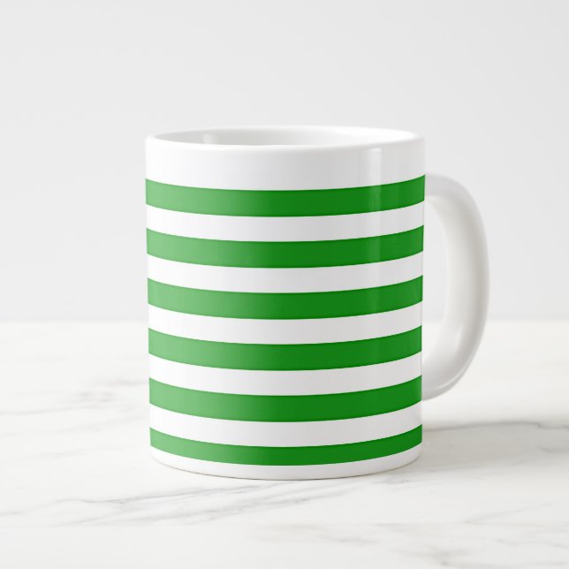 Caneca De Café Grande Listras Verdes (Frente Esquerda)