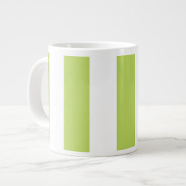 Caneca De Café Grande Listras Verdes, Listras Brancas, Padrão Lachado
