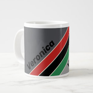 Caneca De Café Grande Listras VHS Vintage com Nome