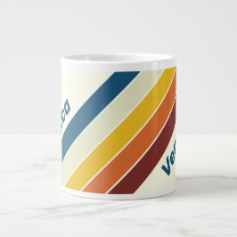 Caneca De Café Grande Listras Vintage Cinco com Nome