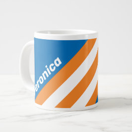 Caneca De Café Grande Listras Vintage da Nova Amsterdam com Nome