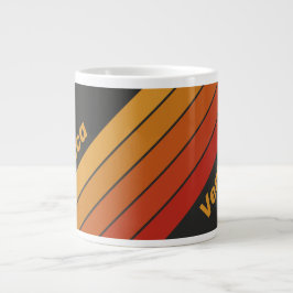 Caneca De Café Grande Listras Vintage Meia-Noite Pôr do Sol com Nome