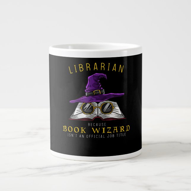 Caneca De Café Grande livro assistente cargo título biblioteca engraçado (Frente)